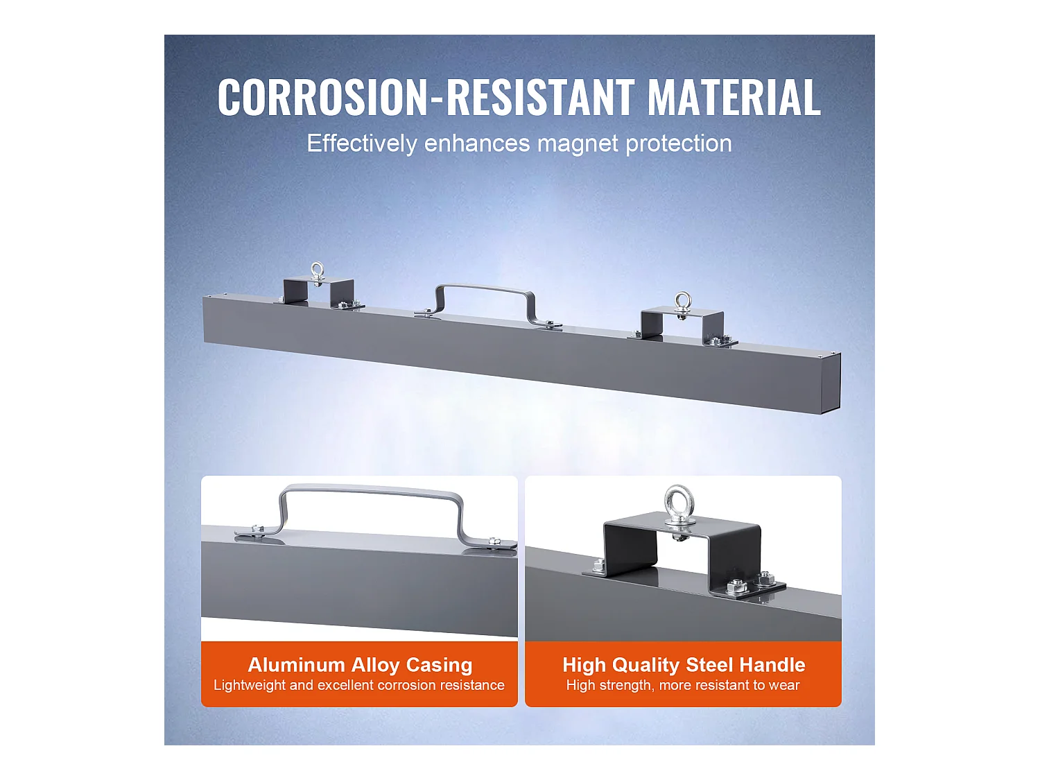 Magnetkehrmaschine, SucceBuy 152 cm Hänge-Magnetkehrwerkzeug, 42,2 kg Hebemagnet für Gabelstapler