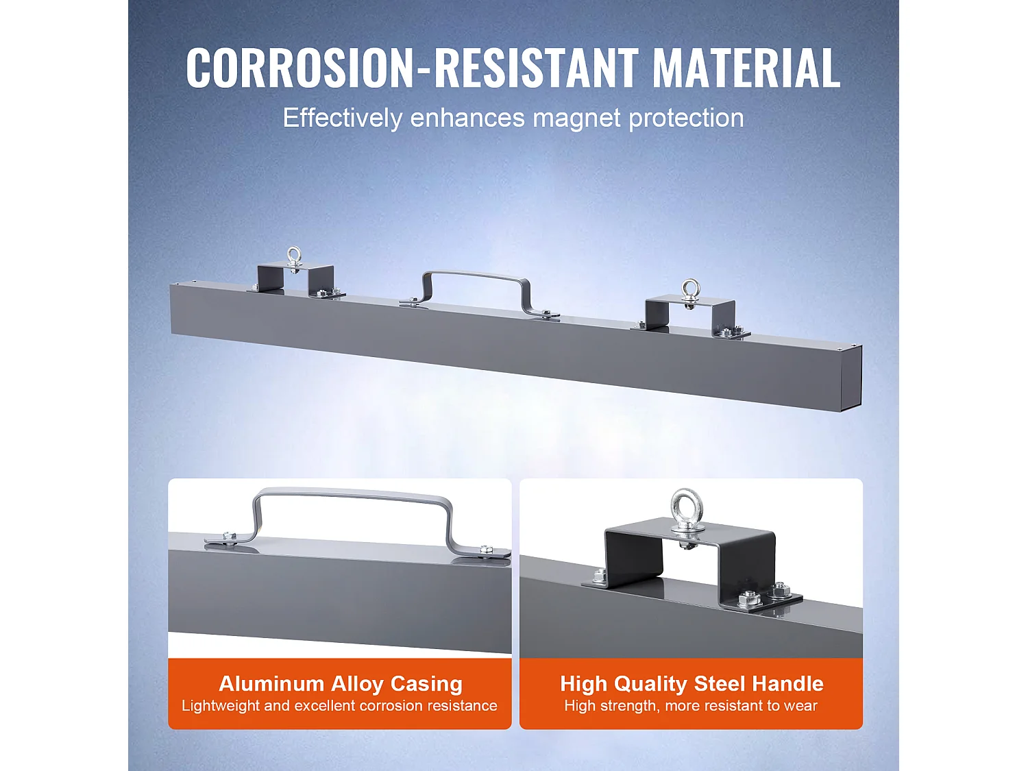 Balayeuse Magnétique, SucceBuy Outil de Balayage Magnétique Suspendu de 152 cm, Aimant de Levage de 42,2 kg pour Chariots Élévateurs