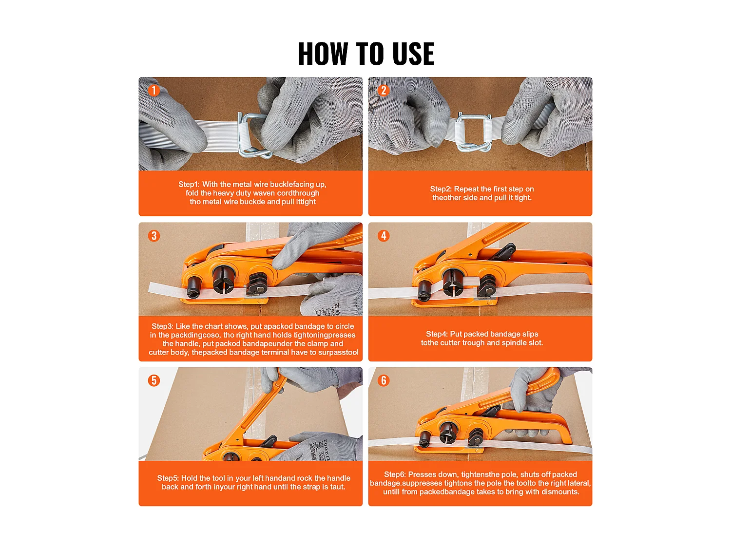 Kit de Cerclage SucceBuy d'Emballage avec Tendeur et Cordon de 100 m, Kit d'Emballage de Palette Idéal, Cerclage pour un Emballage Efficace