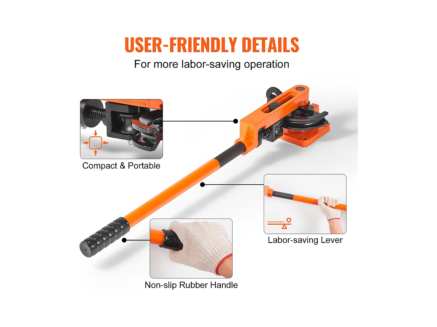 Cintreuse Manuelle de Tubes SucceBuy, 10-25mm, de Diamètre Extérieur avec 7 Matrices 180°, pour CVC, AC, Réfrigérateur, Réparation Automobile