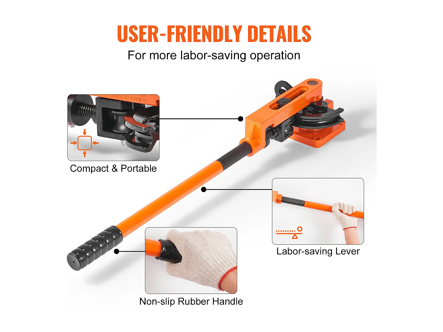 Cintreuse Manuelle de Tubes SucceBuy, 10-25mm, de Diamètre Extérieur avec 7 Matrices 180°, pour CVC, AC, Réfrigérateur, Réparation Automobile