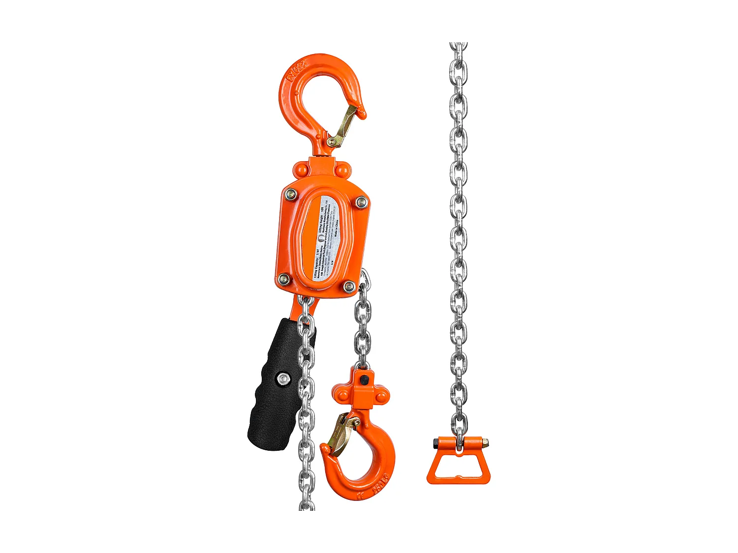 Argano, SucceBuy Paranco a Catena con Lever, Cricchetto G80, Capacità 0,25 Tn, Sollevamento 2,8 m