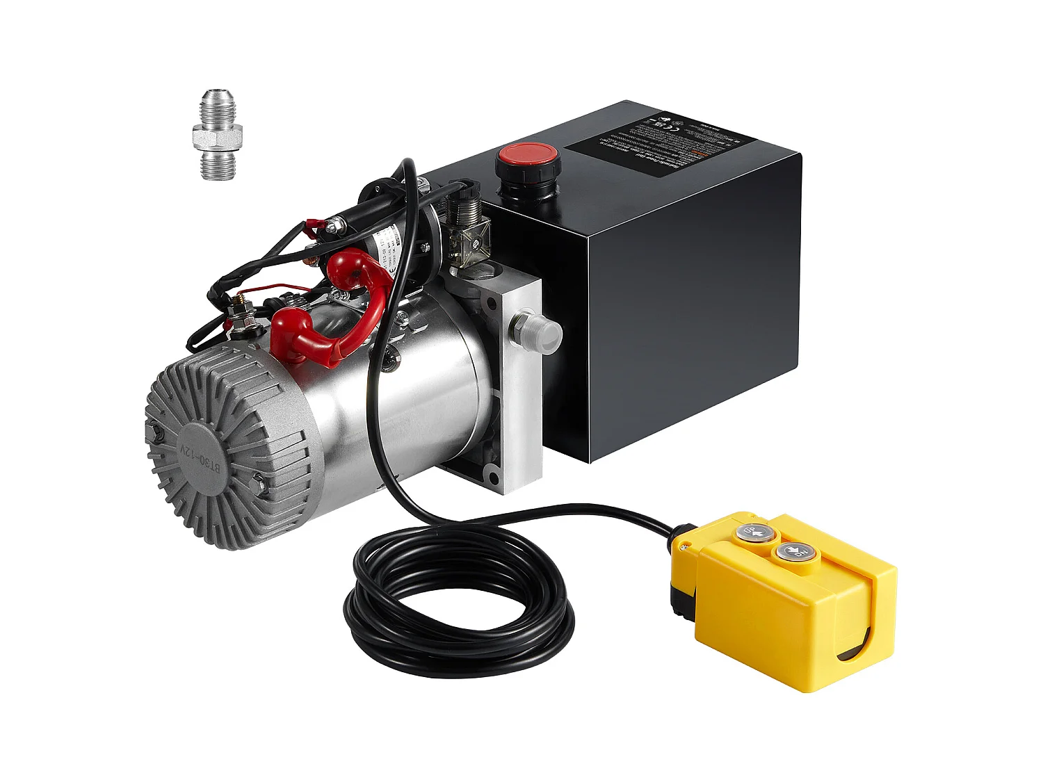 Pompe Hydraulique SucceBuy Pompe Hydraulique 8.8 L Simple Effet DC 12 Volts pour Remorque à Benne Basculante