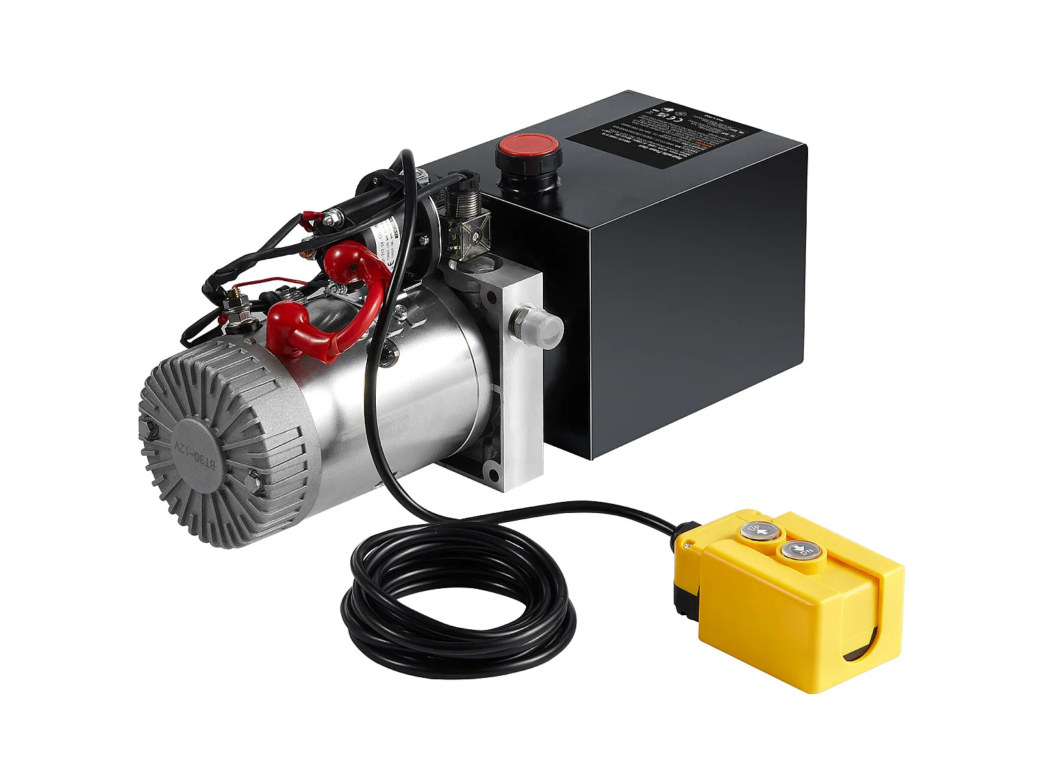 Pompe Hydraulique SucceBuy Pompe Hydraulique 8.8 L Simple Effet DC 12 Volts pour Remorque à Benne Basculante