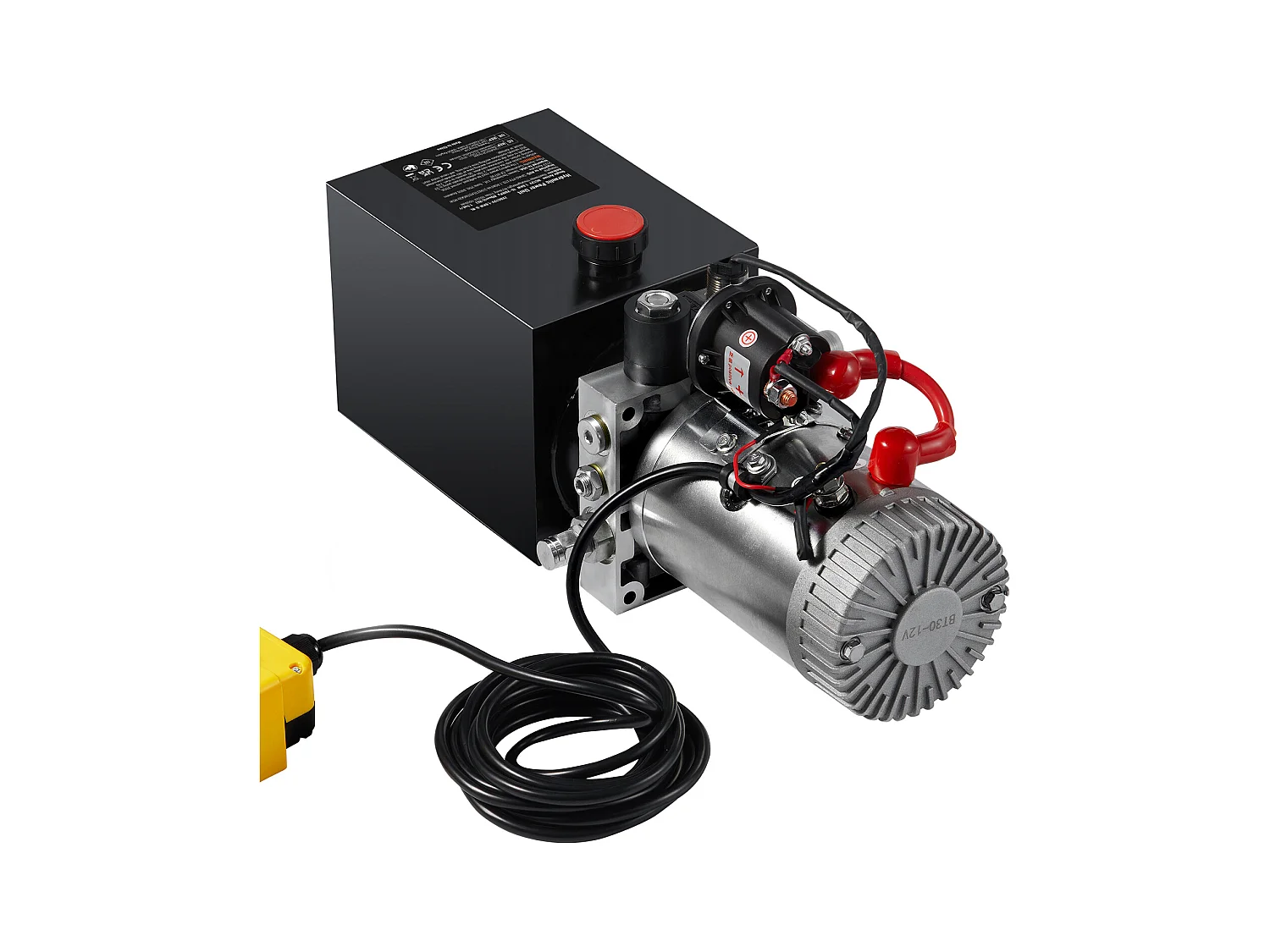 Pompe Hydraulique SucceBuy Pompe Hydraulique 8.8 L Simple Effet DC 12 Volts pour Remorque à Benne Basculante