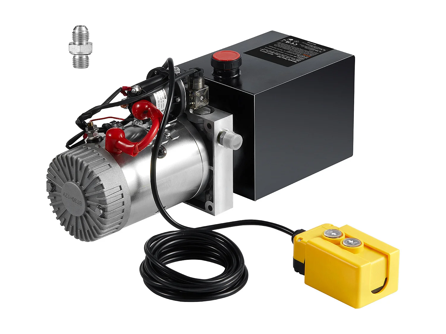 Pompe Hydraulique SucceBuy Pompe Hydraulique 8.8 L Simple Effet DC 12 Volts pour Remorque à Benne Basculante