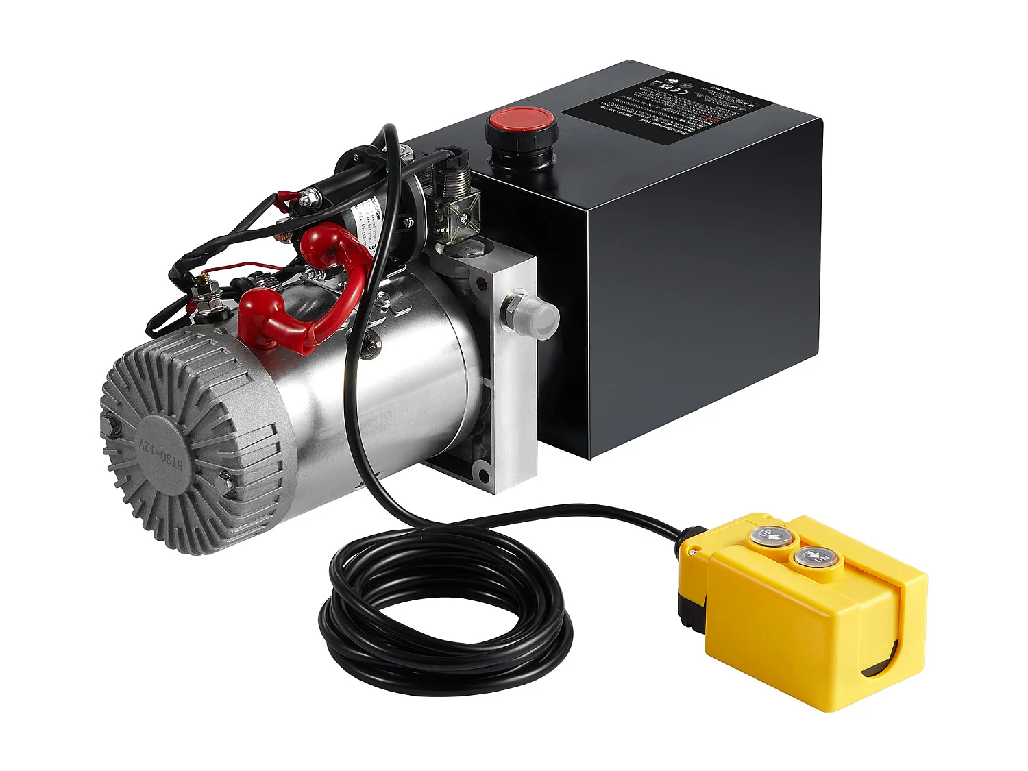 Pompe Hydraulique SucceBuy Pompe Hydraulique 8.8 L Simple Effet DC 12 Volts pour Remorque à Benne Basculante