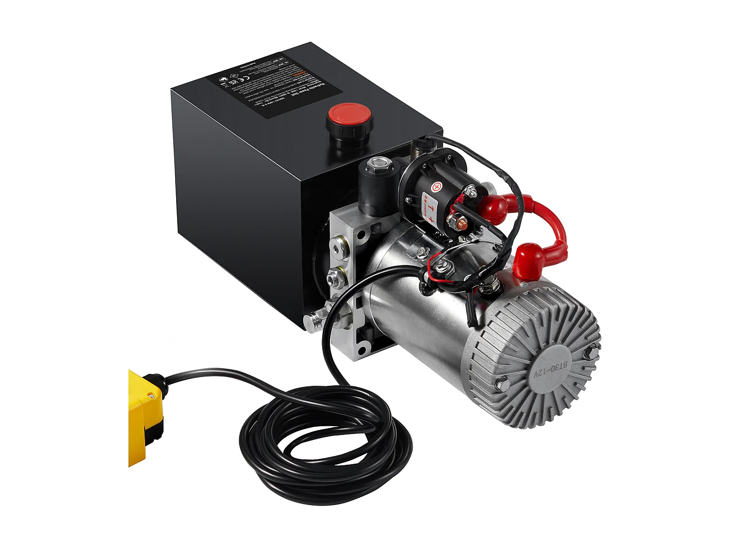 Pompe Hydraulique SucceBuy Pompe Hydraulique 8.8 L Simple Effet DC 12 Volts pour Remorque à Benne Basculante