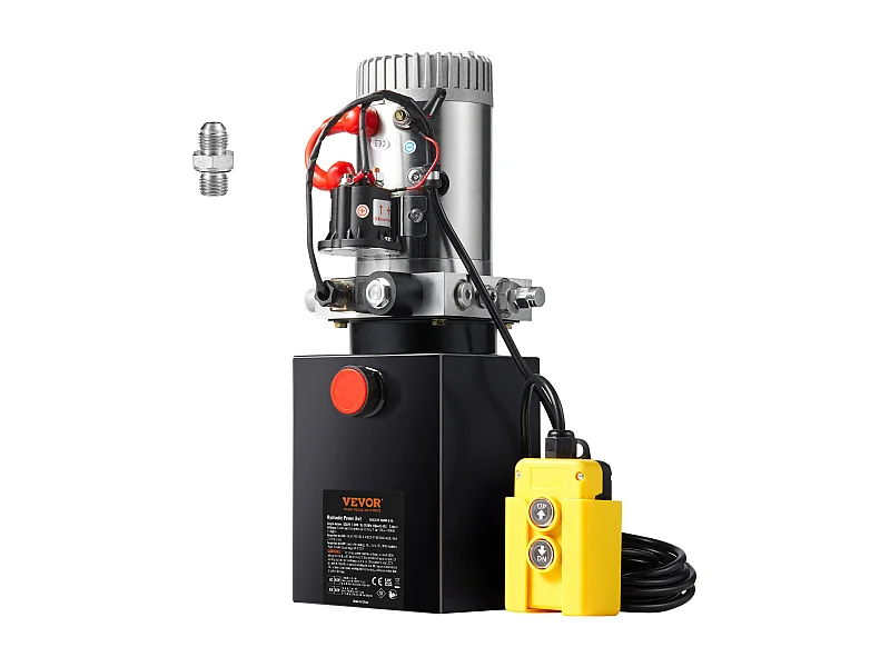 Pompe Hydraulique SucceBuy Pompe Hydraulique 8.8 L Simple Effet DC 12 Volts pour Remorque à Benne Basculante