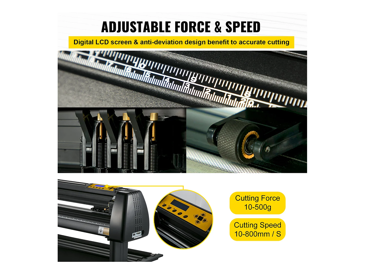 Vinylschneideplotter SucceBuy, Vinylschneidemaschine, 710 mm, Einstellbare Kraft und Geschwindigkeit, Plotter auf Standfuß, Werkzeugset, SignMaster