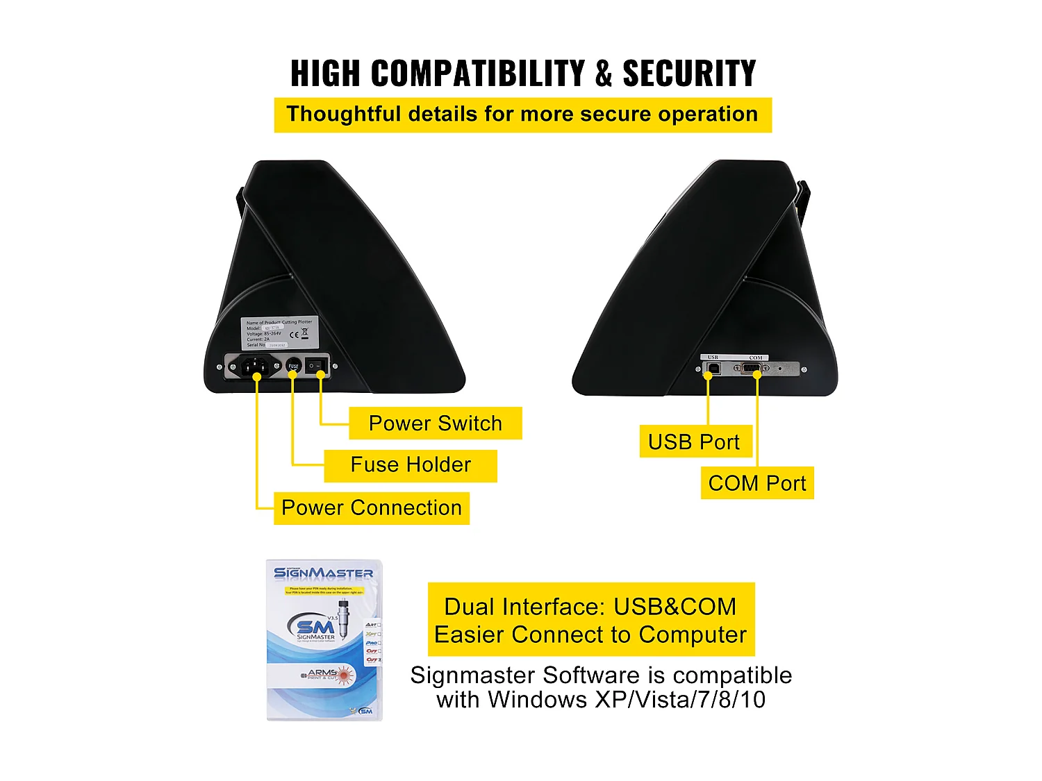 Plotter de Découpe Vinyle SucceBuy 720 mm, Guide LED, Traceur Compatible SignMaster, Étiqueteuse