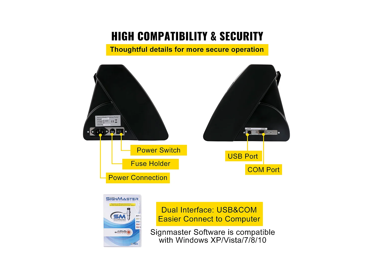 Plotter de Découpe Vinyle SucceBuy 720 mm, Guide LED, Traceur Compatible SignMaster, Étiqueteuse