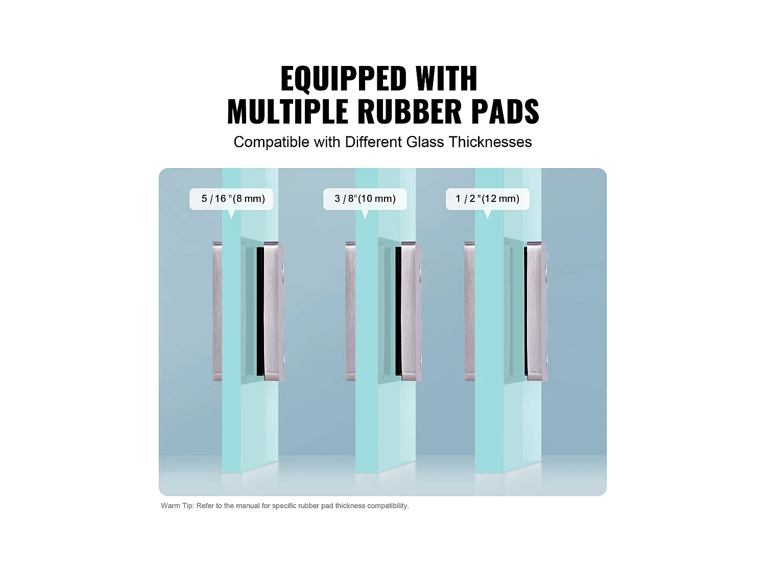 Glasklemme, SucceBuy 4er-Pack Quadratische Glasklemmen-Geländerhalterungen für 0,8–1,2 cm Glas, Silber