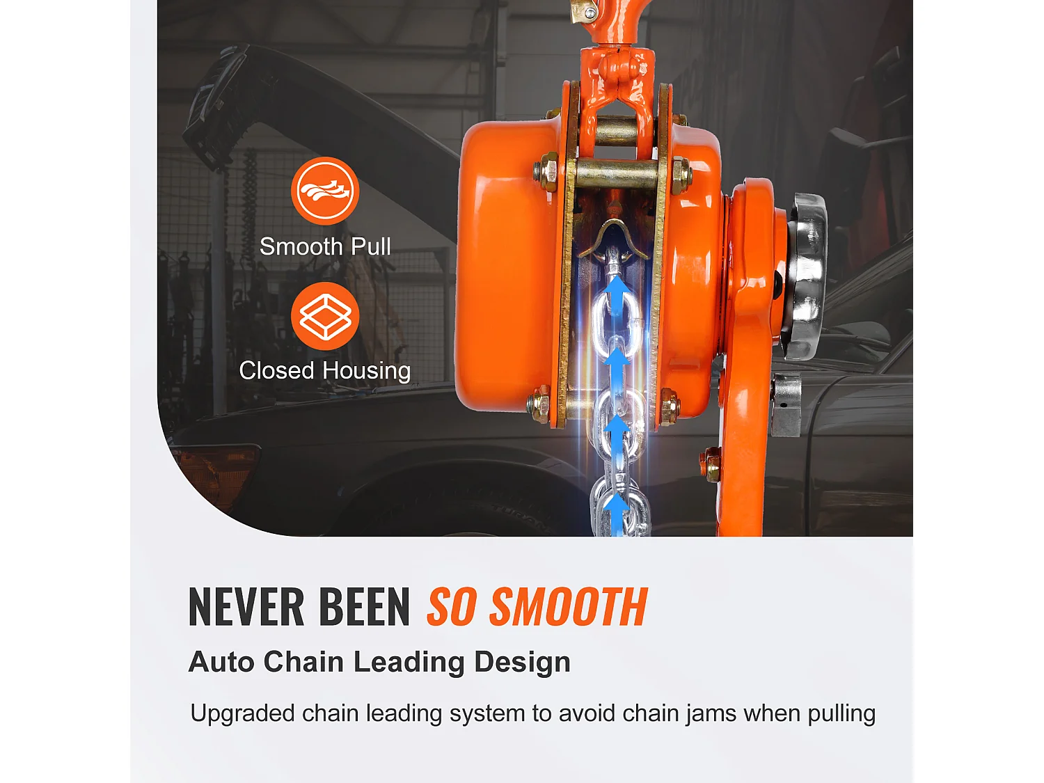 Argano, SucceBuy Paranco a Catena con Lever G80, Capacità 1,5 Tn, Paranco a Cricchetto da 2,8 m