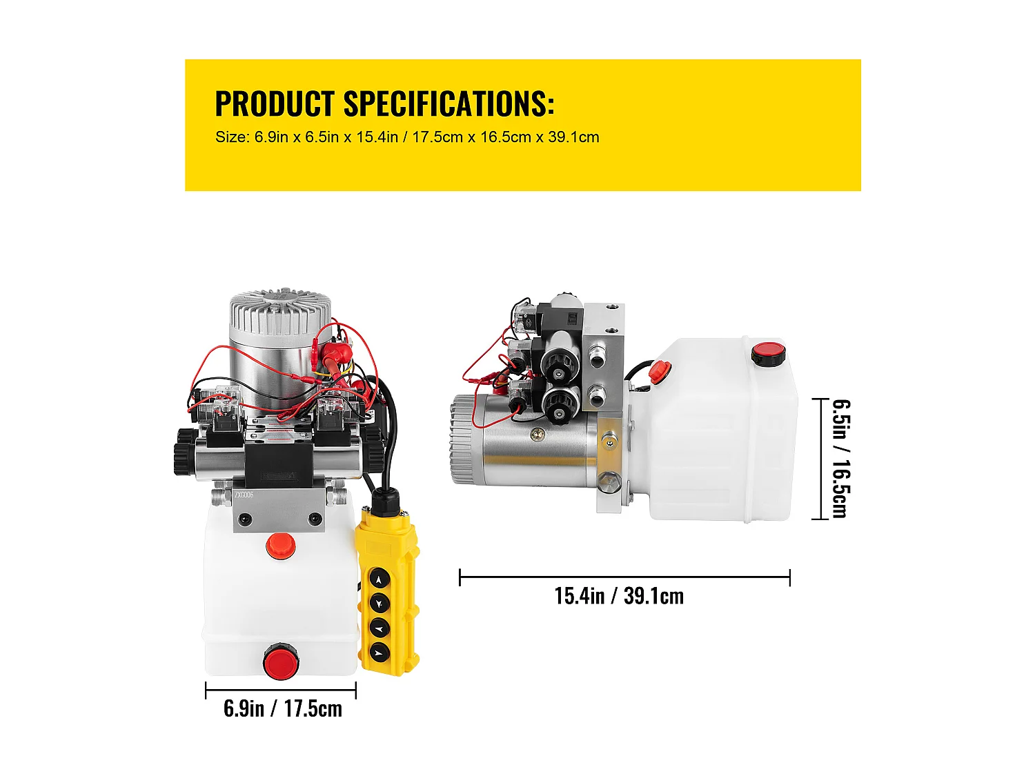 Pompe Hydraulique SucceBuy Groupe Hydraulique à Double Effet 12 Volts DC Réservoir de 4.5L