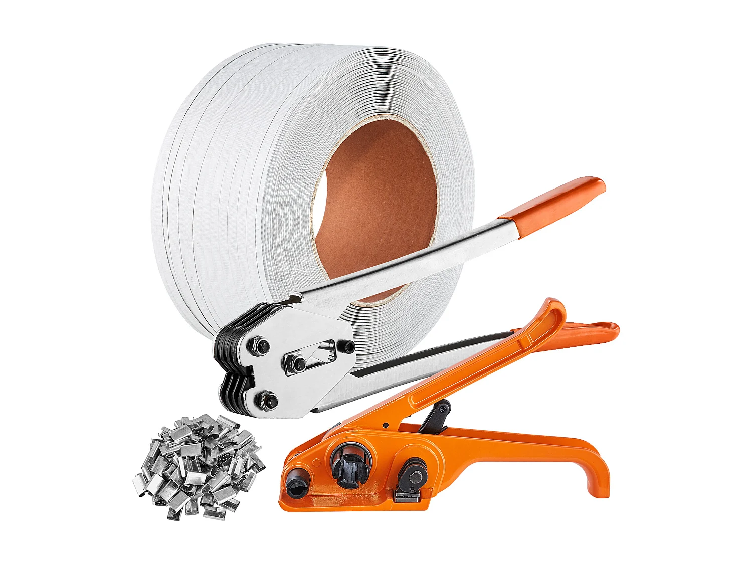 Umreifungsset SucceBuy für Verpackung mit Spanner und Versiegeler, PP-Gurt 1000 m, Umreifungsversiegelungswerkzeug, 1000 metallverbinder