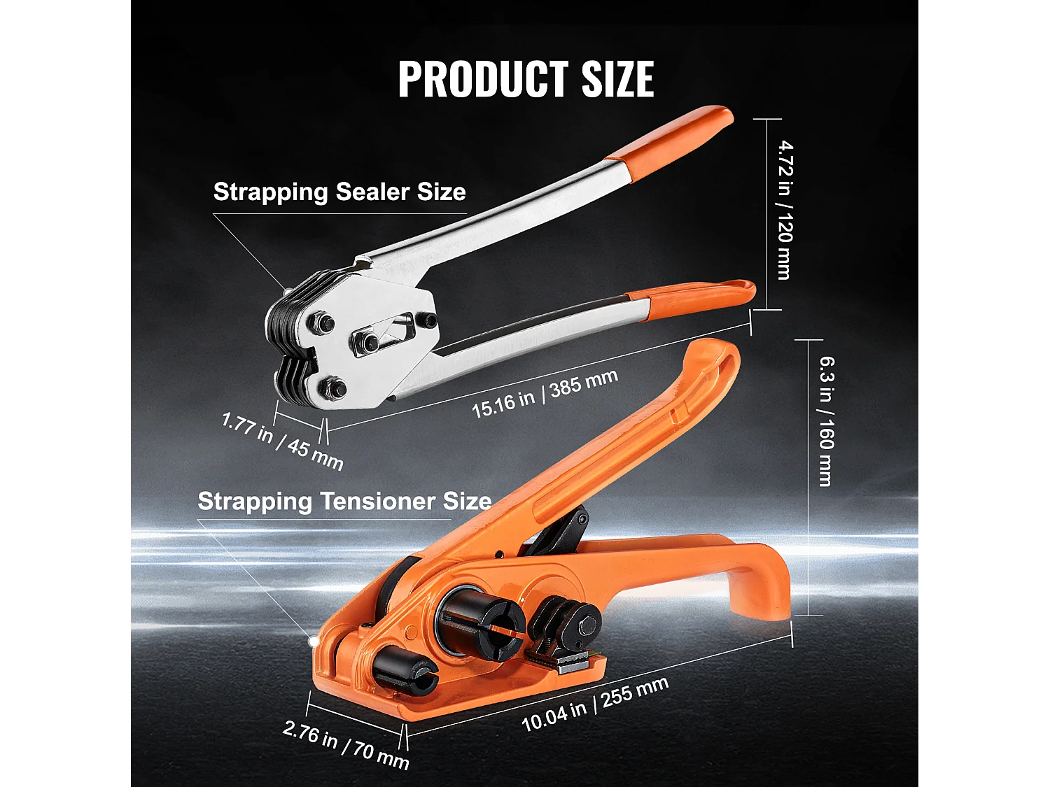 Umreifungsset SucceBuy für Verpackung mit Spanner und Versiegeler, PP-Gurt 1000 m, Umreifungsversiegelungswerkzeug, 1000 metallverbinder