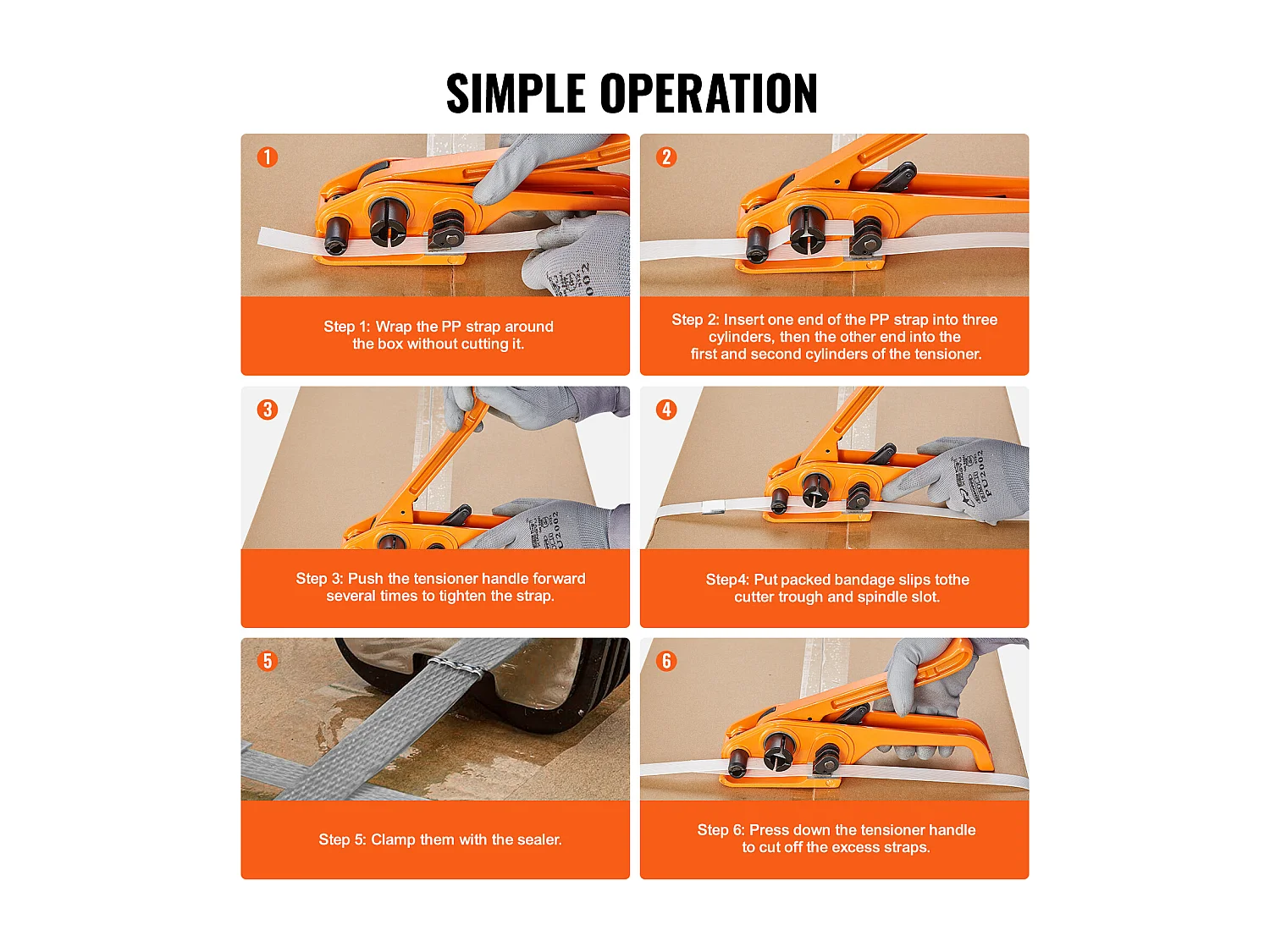 Umreifungsset SucceBuy für Verpackung mit Spanner und Versiegeler, PP-Gurt 1000 m, Umreifungsversiegelungswerkzeug, 1000 metallverbinder