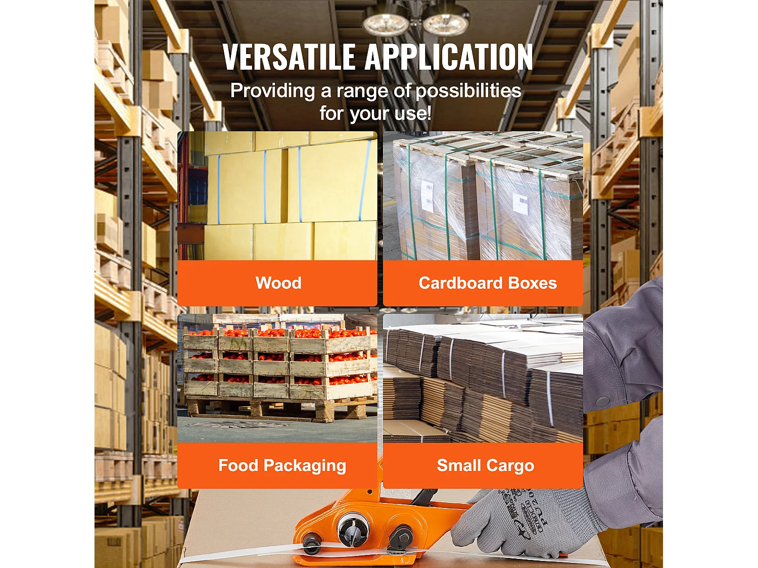 Umreifungsset SucceBuy für Verpackung mit Spanner und Versiegeler, PP-Gurt 1000 m, Umreifungsversiegelungswerkzeug, 1000 metallverbinder