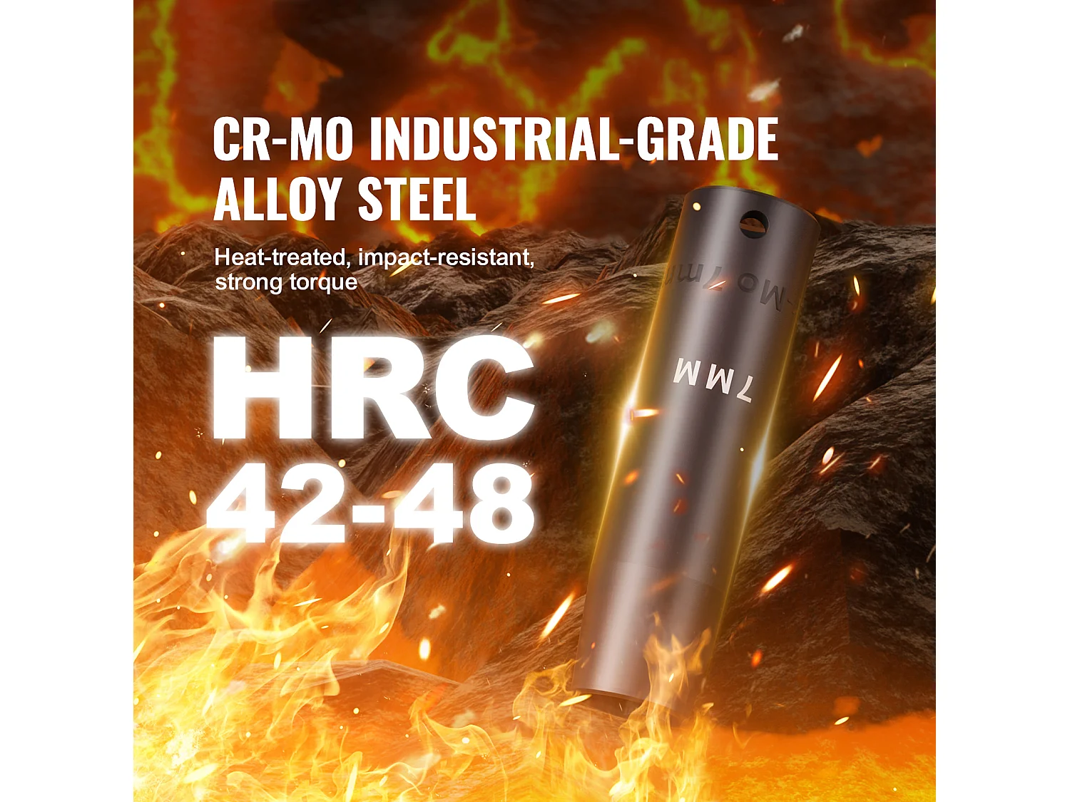 Jeu de Douilles à Choc SucceBuy Jeu de Douilles à Choc 9 Pièces 6 Pans Entraînement 1.27 cm Kit d'Outils à Cliquet