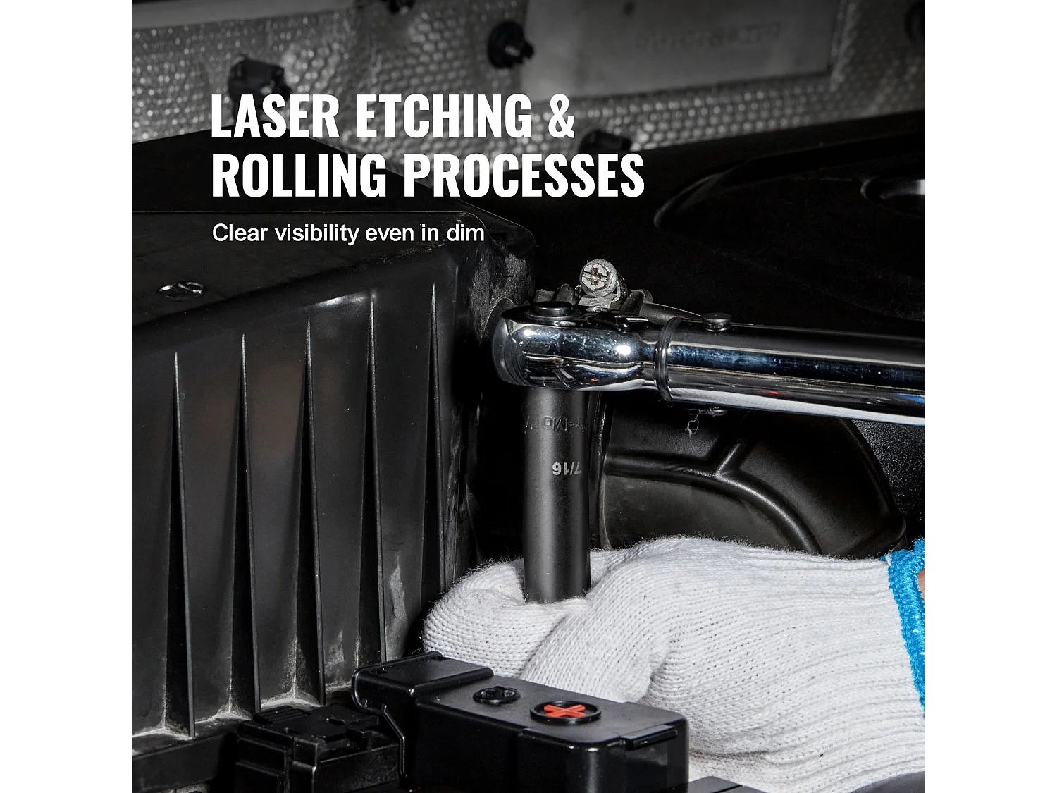 Jeu de Douilles à Choc SucceBuy Jeu de Douilles à Choc 9 Pièces 6 Pans Entraînement 1.27 cm Kit d'Outils à Cliquet