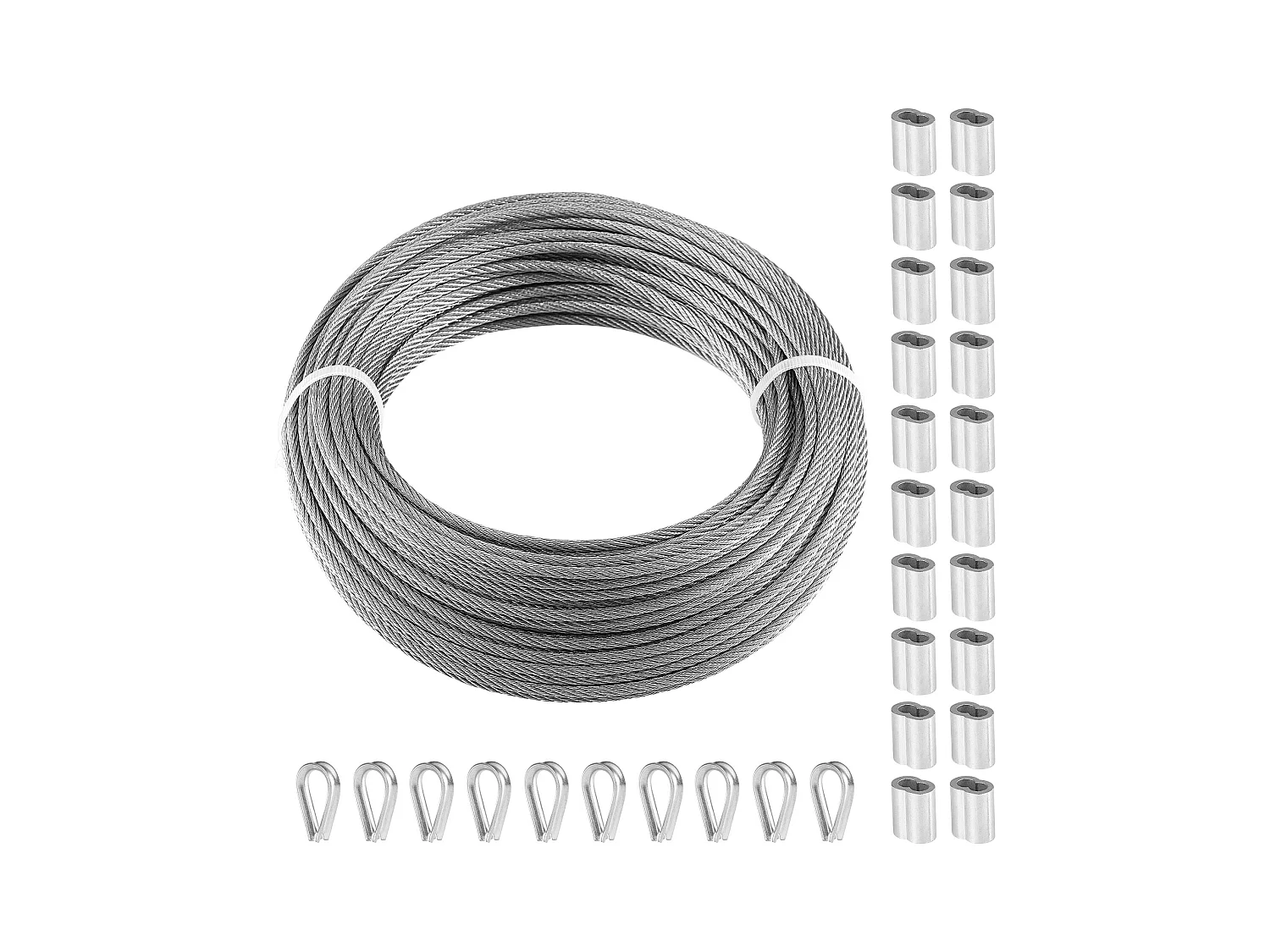 Linka ze Stali Nierdzewnej T316 SucceBuy, Średnica 3,18 mm, Długość 30,5 m, 7x7, Linka Poręczy