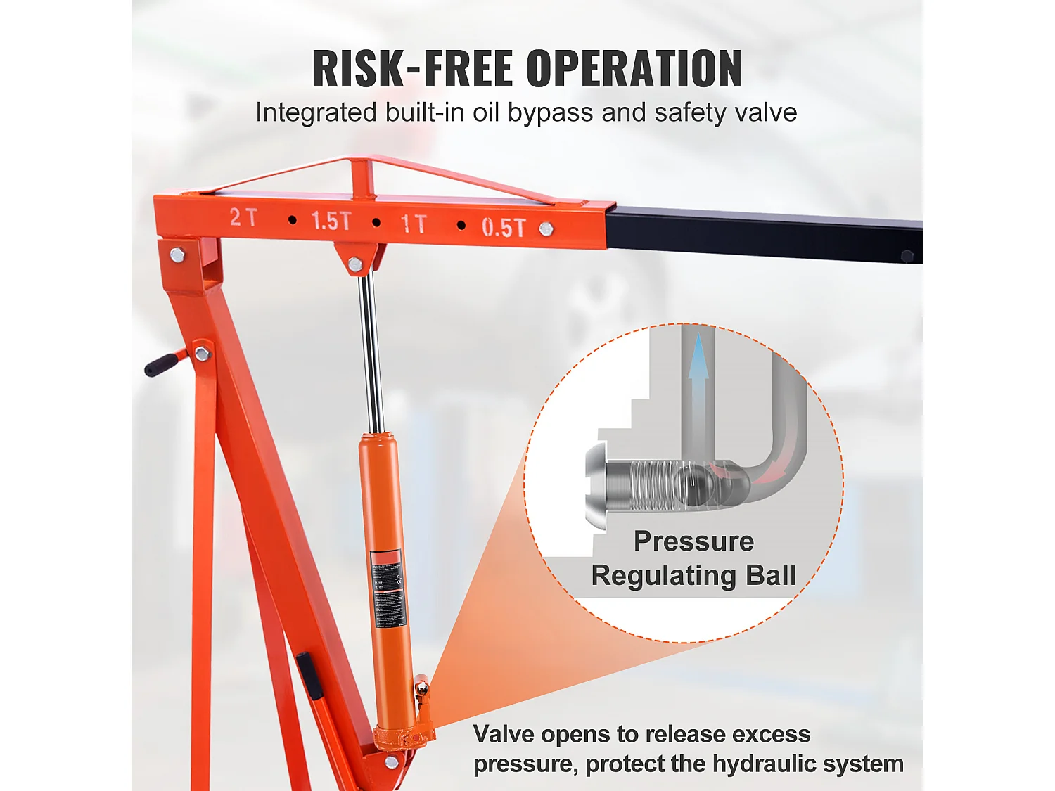 Martinetto Idraulico SucceBuy Martinetto Idraulico a Cilindro Lungo da 3 Tonnellate con Base a Forcella, Martinetto per Sollevamento Motore, Pompa Singola