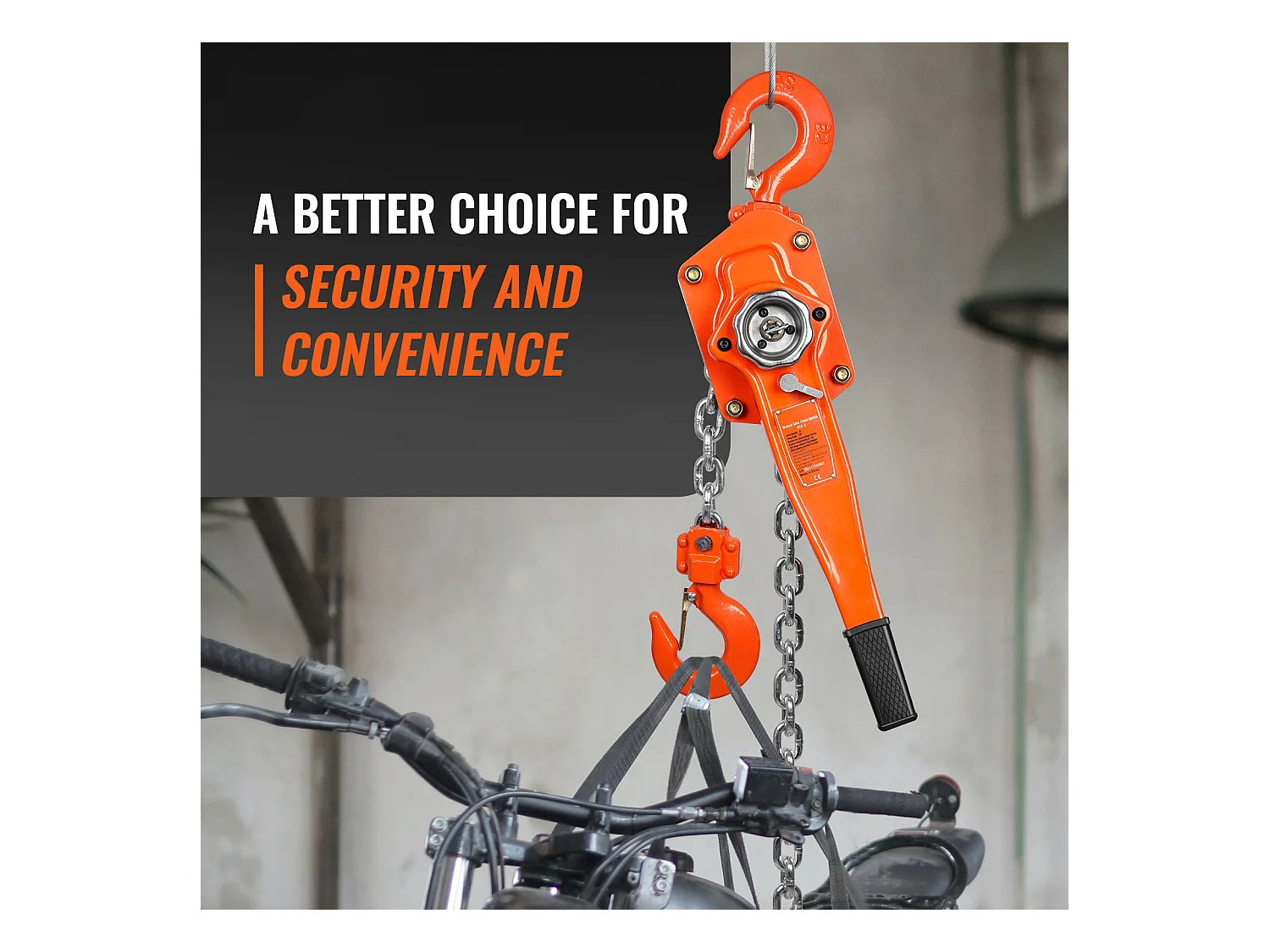 Treuil, SucceBuy Palan à Chaîne à Levier de 5,8 m, Capacité de 3 Tonnes, Levier à Cliquet G80