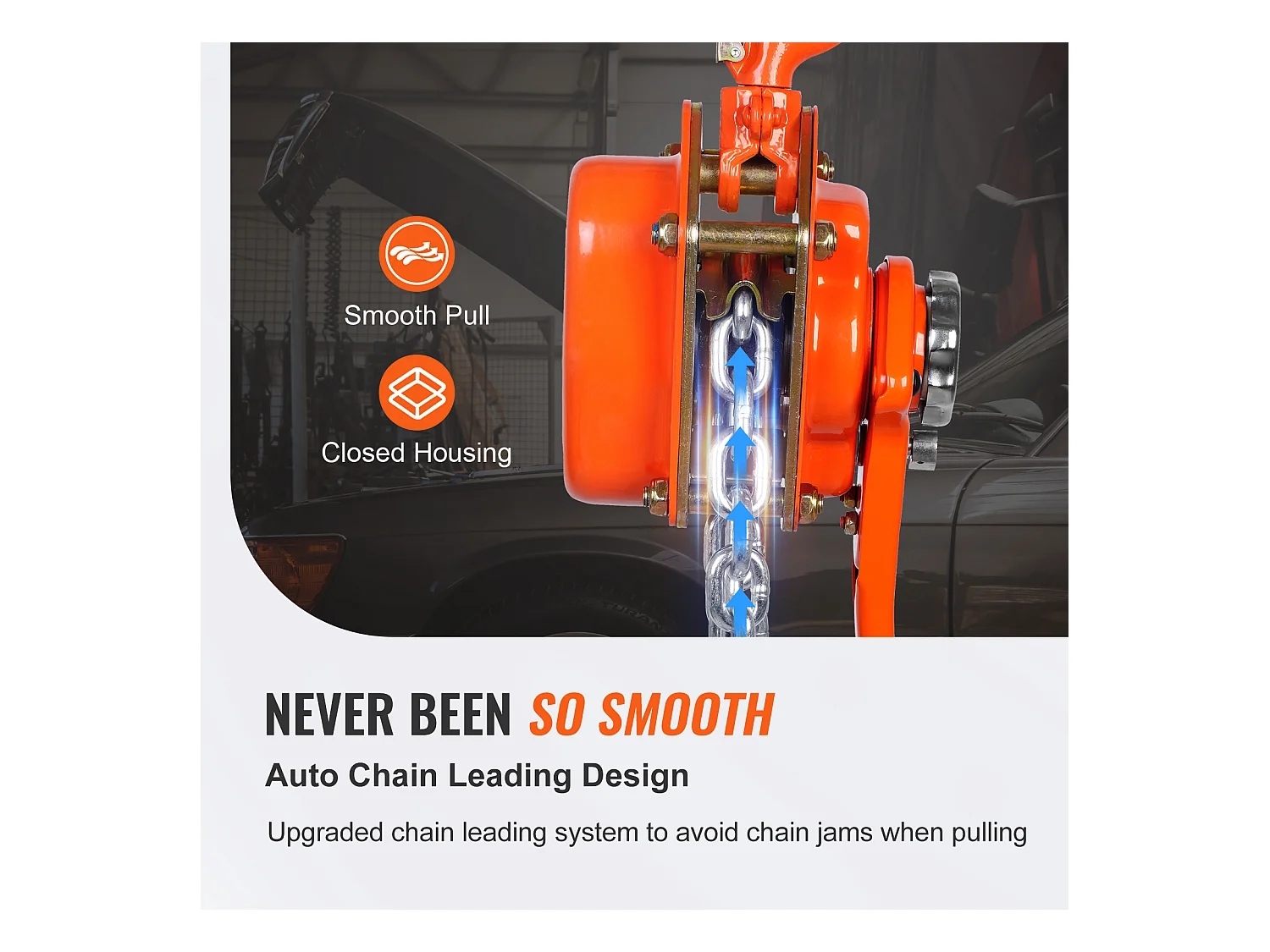 Treuil, SucceBuy Palan à Chaîne à Levier de 5,8 m, Capacité de 3 Tonnes, Levier à Cliquet G80