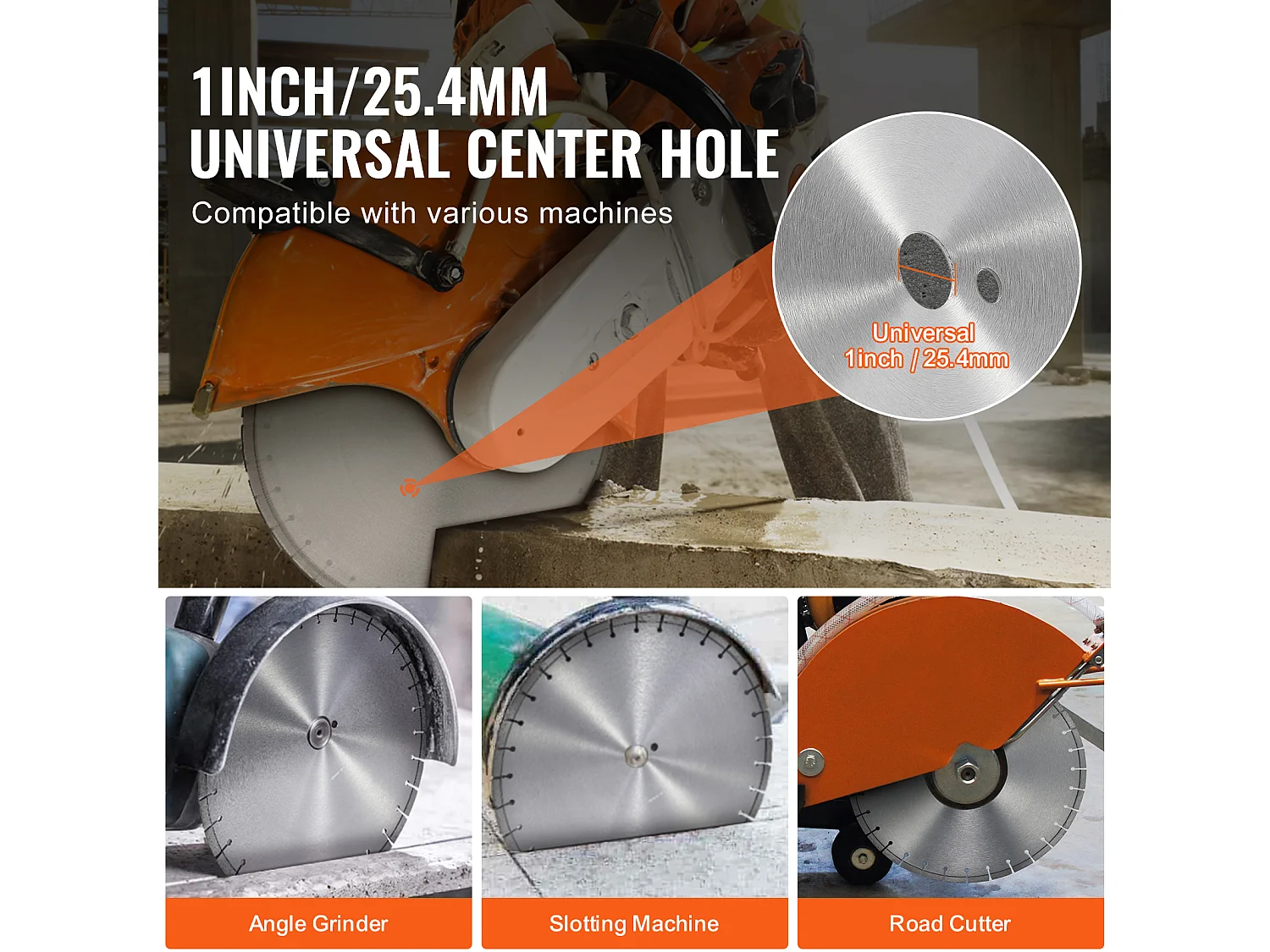 Diamantblad SucceBuy, Diamant-Snijblad, 50.8 cm, Diamantblad voor Betonzaag met Platte Tanden