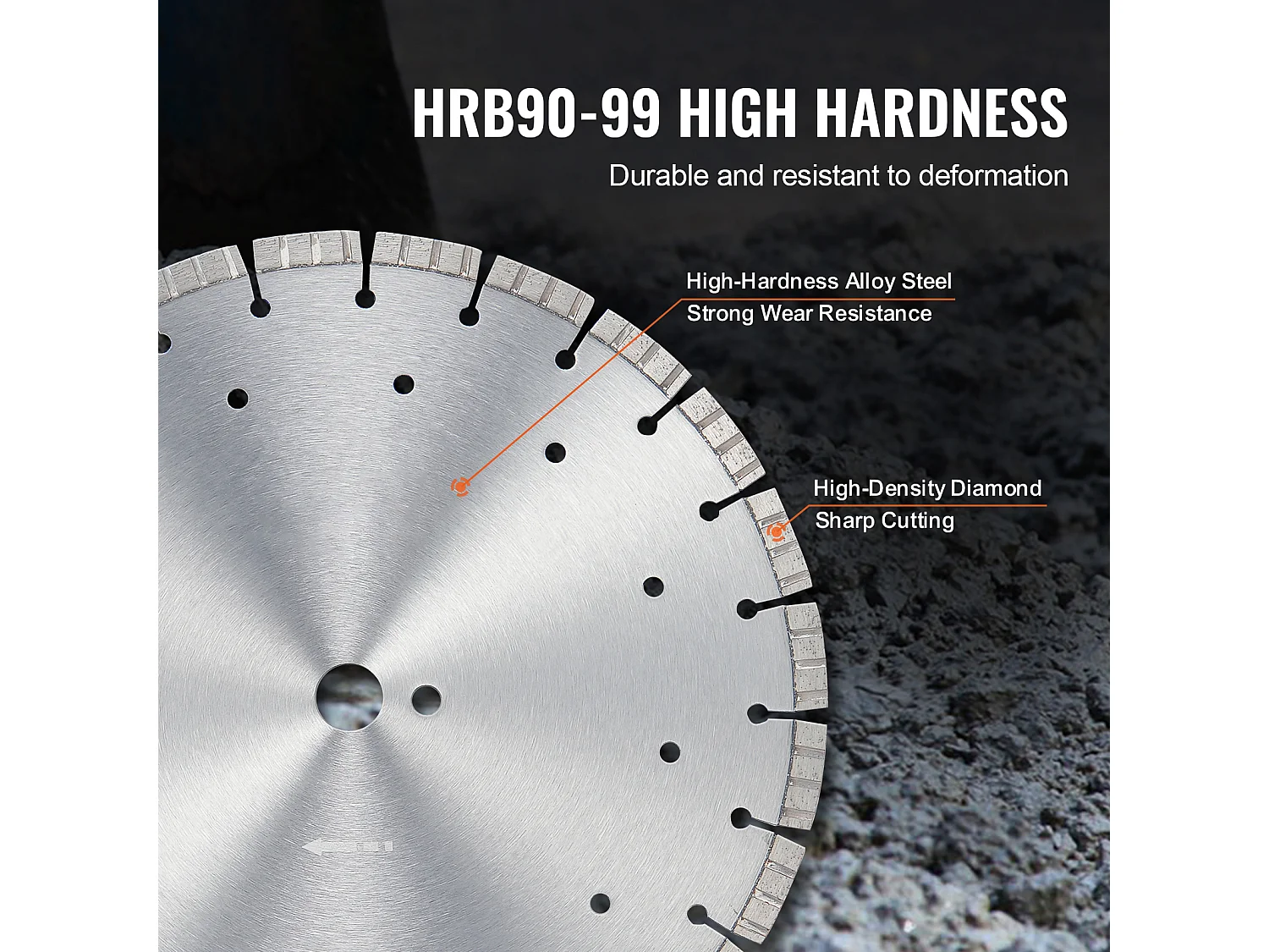 Lama Diamantata SucceBuy 36 cm, Lama di Seghetta per Cemento Uomo/Seco, Denti Ondulati