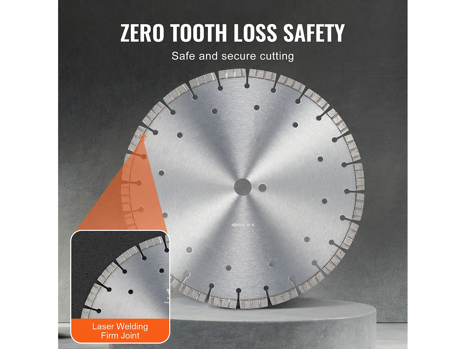 Lama Diamantata SucceBuy 36 cm, Lama di Seghetta per Cemento Uomo/Seco, Denti Ondulati