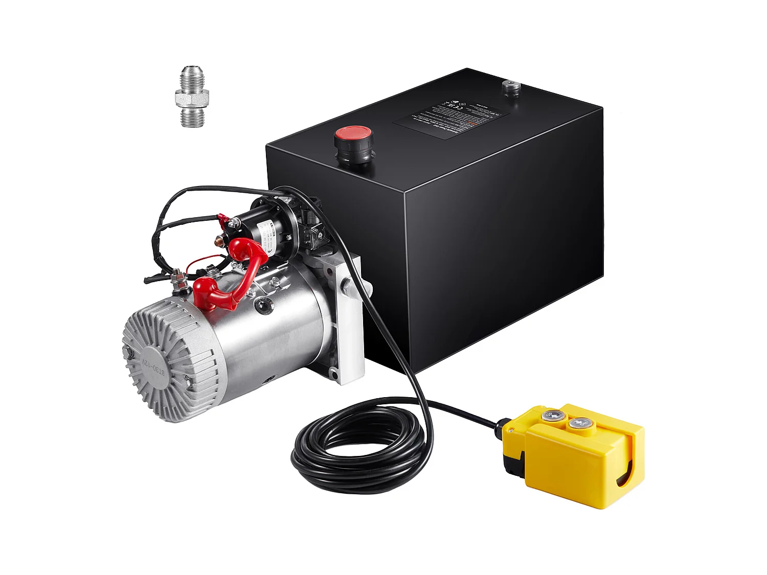 Pompa Idraulica SucceBuy Pompa Idraulica da 22.02 L, Centralina Idraulica a Semplice Effetto per Rimorchio Ribaltabile, 12V CC