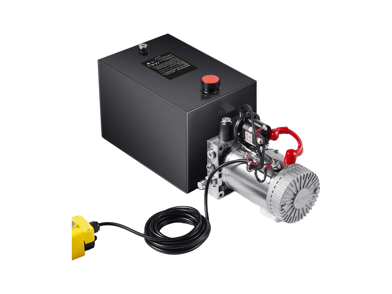 Pompa Idraulica SucceBuy Pompa Idraulica da 22.02 L, Centralina Idraulica a Semplice Effetto per Rimorchio Ribaltabile, 12V CC