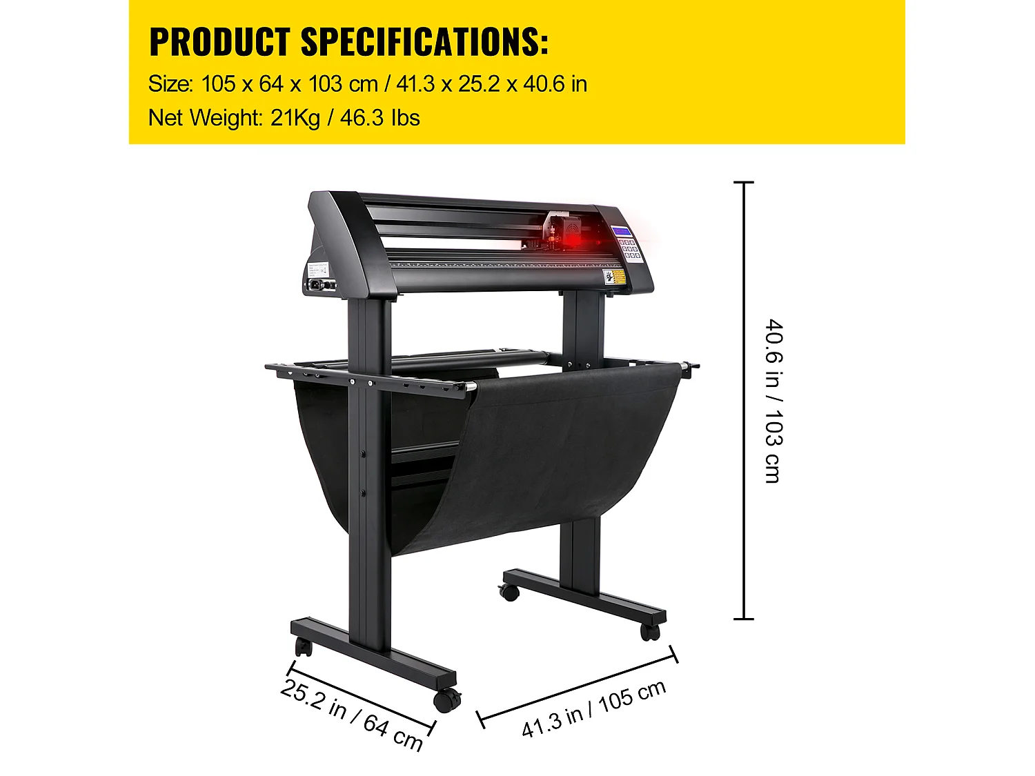 Vinyl Snijplotter SucceBuy 870 mm, LED-Tracer met Leidinglicht, SignMaster-Etiketmachine