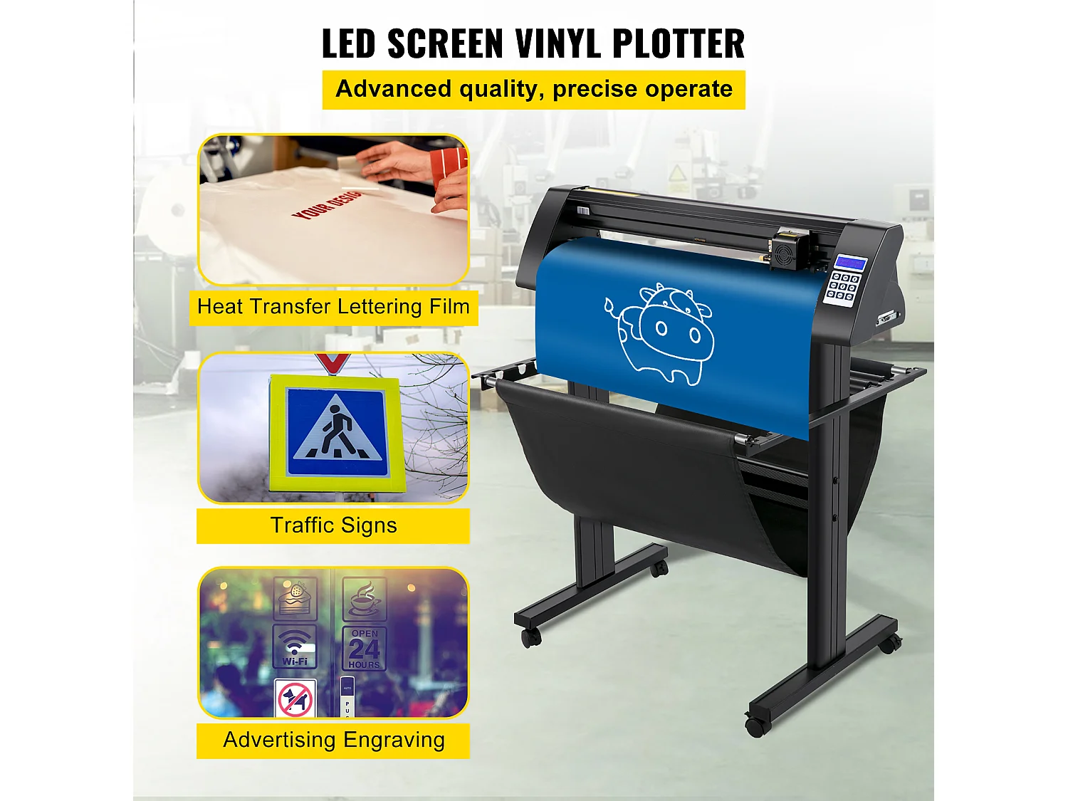 Vinyl Snijplotter SucceBuy 870 mm, LED-Tracer met Leidinglicht, SignMaster-Etiketmachine