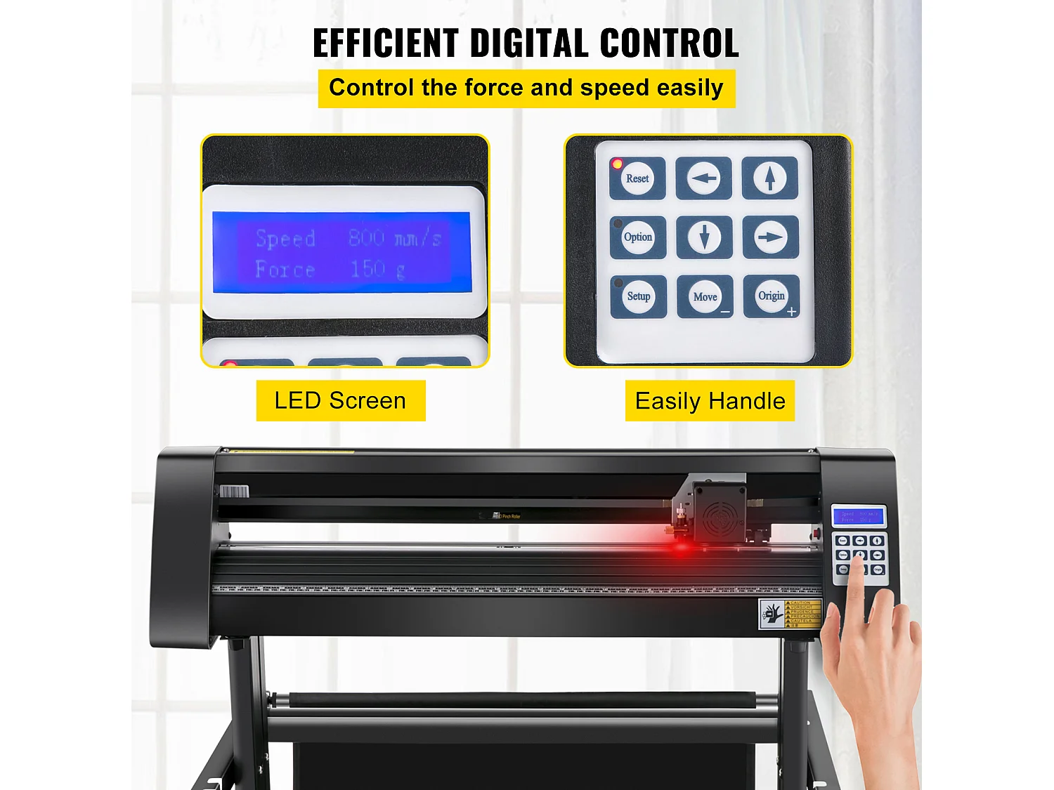 Vinyl Snijplotter SucceBuy 870 mm, LED-Tracer met Leidinglicht, SignMaster-Etiketmachine
