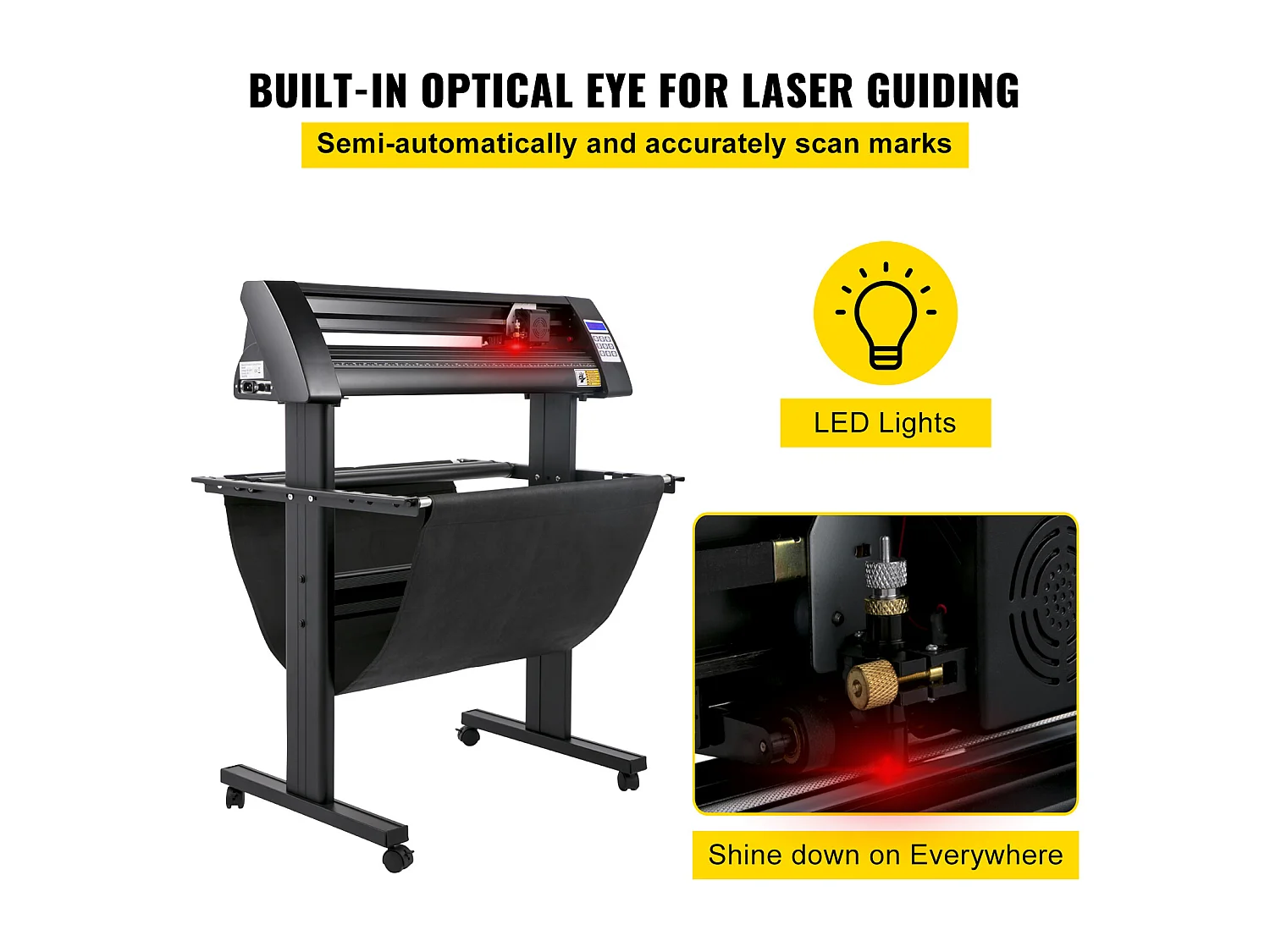 Vinyl Snijplotter SucceBuy 870 mm, LED-Tracer met Leidinglicht, SignMaster-Etiketmachine