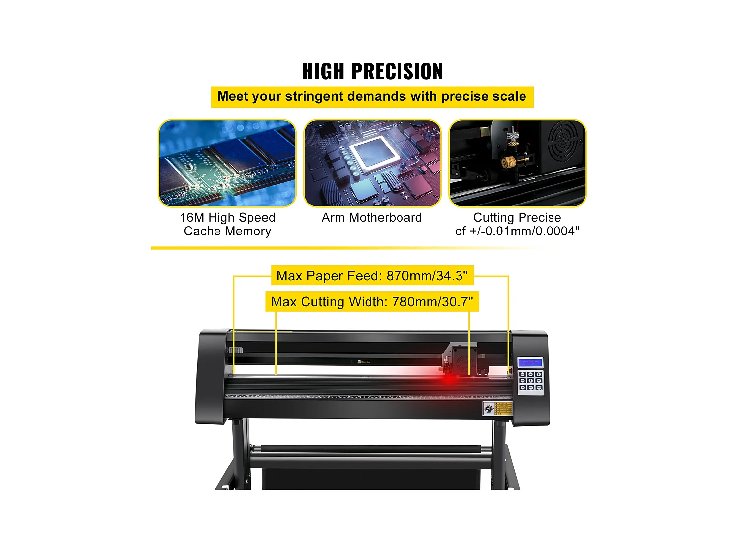 Vinyl Snijplotter SucceBuy 870 mm, LED-Tracer met Leidinglicht, SignMaster-Etiketmachine