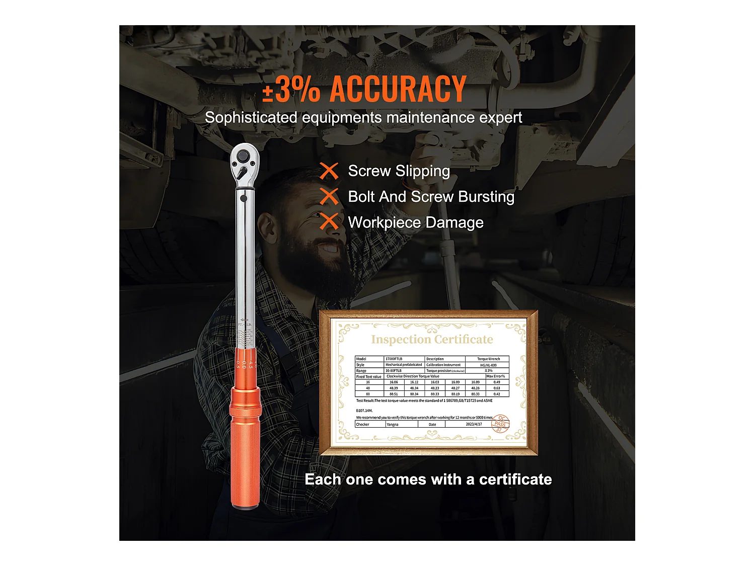 Clé Dynamométrique Réglable SucceBuy pour Entraînement de 7.62/20.32CM, 14-110 N.m