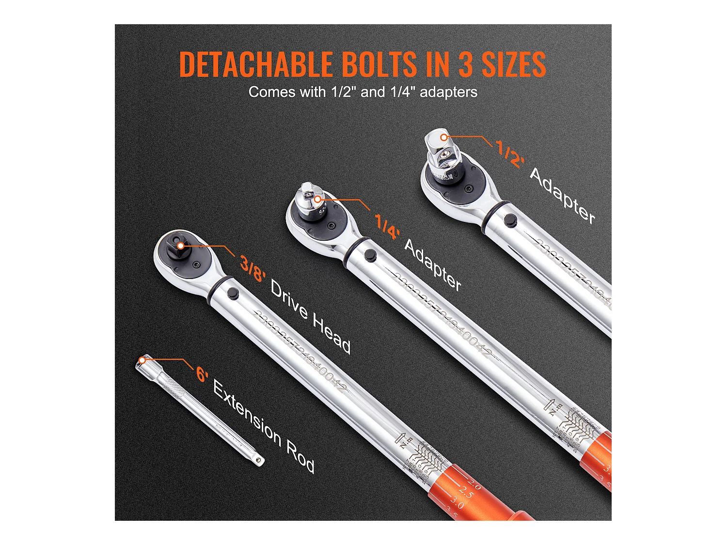 Clé Dynamométrique Réglable SucceBuy pour Entraînement de 7.62/20.32CM, 14-110 N.m