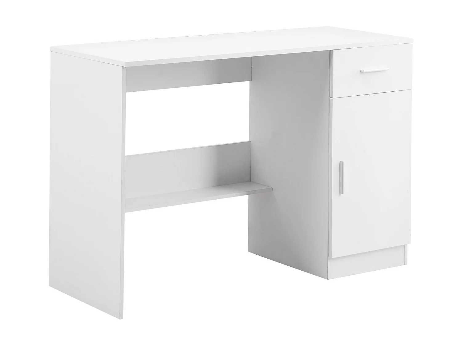 Kleiner Computertisch SucceBuy, 105 cm mit Schublade, für Schlafzimmer, Weiß, zum Aufbewahren von Büchern, Dokumenten und Büromaterial