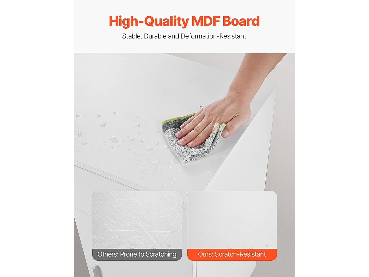 Kleiner Computertisch SucceBuy, 105 cm mit Schublade, für Schlafzimmer, Weiß, zum Aufbewahren von Büchern, Dokumenten und Büromaterial