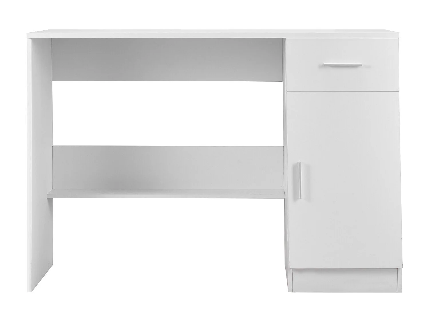 Kleiner Computertisch SucceBuy, 105 cm mit Schublade, für Schlafzimmer, Weiß, zum Aufbewahren von Büchern, Dokumenten und Büromaterial