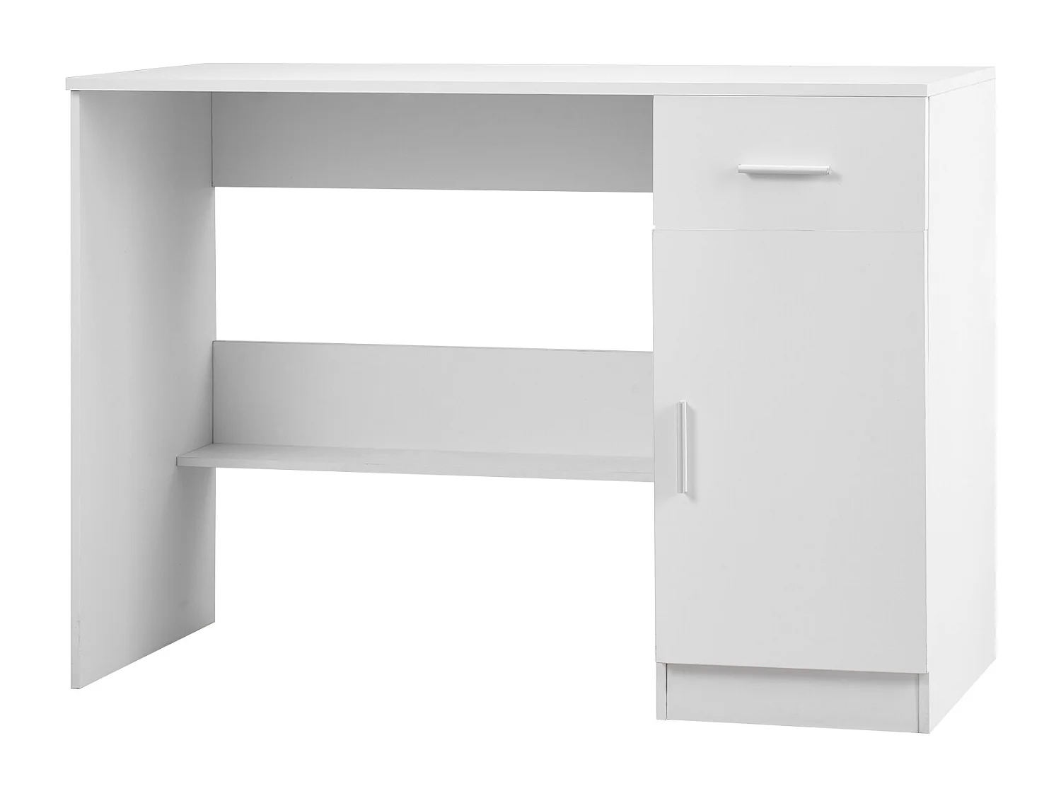 Kleiner Computertisch SucceBuy, 105 cm mit Schublade, für Schlafzimmer, Weiß, zum Aufbewahren von Büchern, Dokumenten und Büromaterial