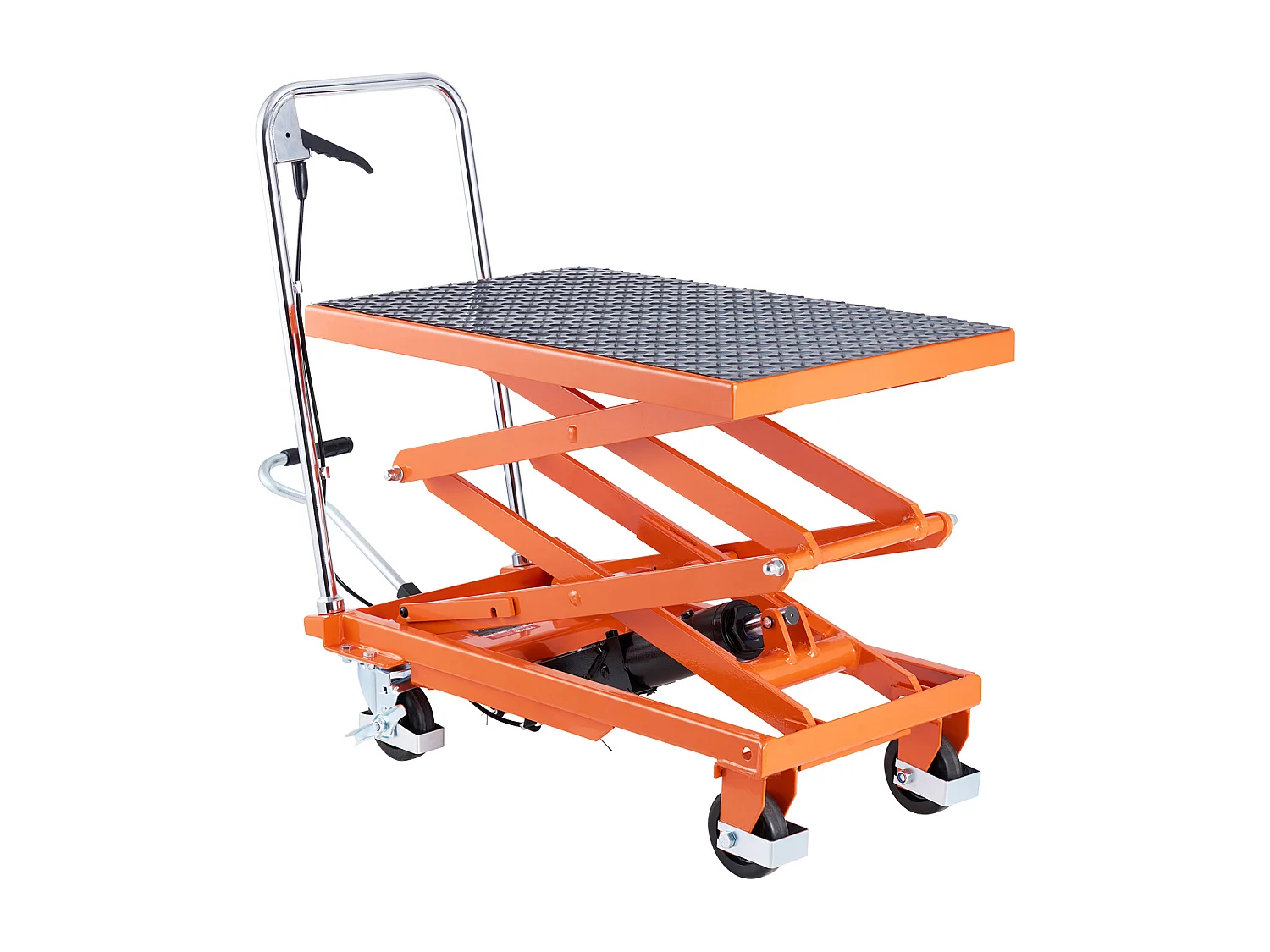 Stół Podnoszący, SucceBuy 1 200 mm Hydrauliczny Stół Podnoszący o Nośności 226,8 kg, Ręczny Wózek Nożycowy, Podkładka Antypoślizgowa