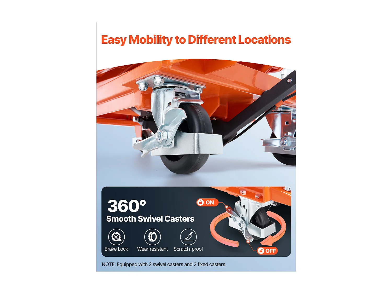 Stół Podnoszący, SucceBuy 1 200 mm Hydrauliczny Stół Podnoszący o Nośności 226,8 kg, Ręczny Wózek Nożycowy, Podkładka Antypoślizgowa