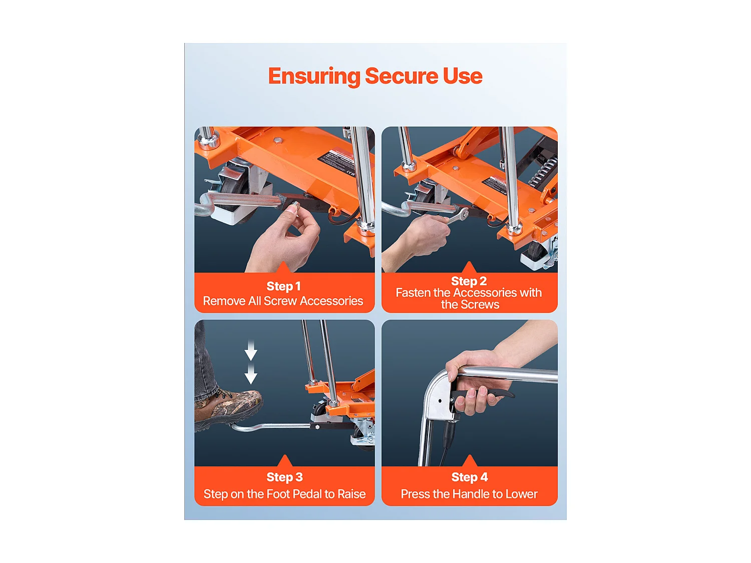 Stół Podnoszący, SucceBuy 1 200 mm Hydrauliczny Stół Podnoszący o Nośności 226,8 kg, Ręczny Wózek Nożycowy, Podkładka Antypoślizgowa