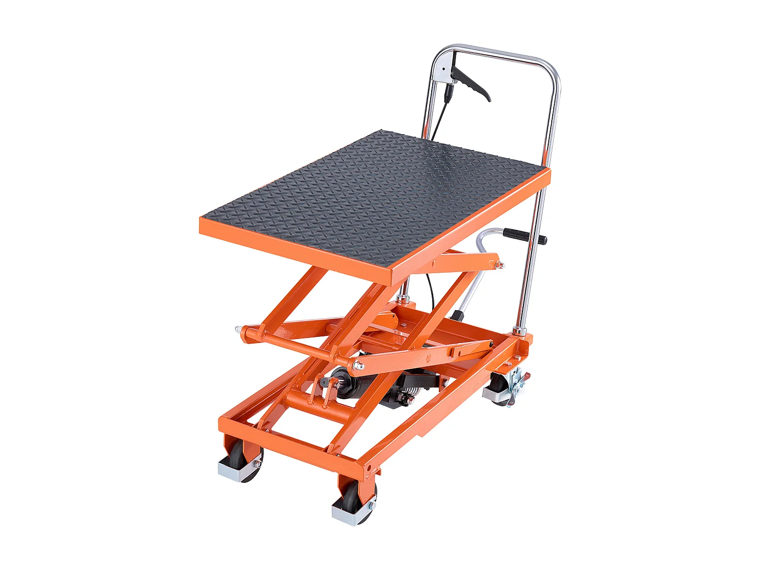 Stół Podnoszący, SucceBuy 1 200 mm Hydrauliczny Stół Podnoszący o Nośności 226,8 kg, Ręczny Wózek Nożycowy, Podkładka Antypoślizgowa