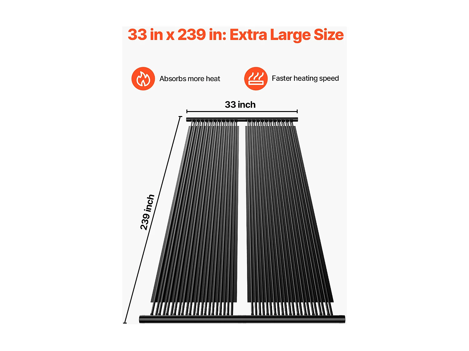Solarny System Ogrzewania Basenów SucceBuy Naziemnego, Podgrzewacz Basenowy 850 x 6100 mm Zestaw 2 sztuk